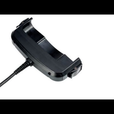 Suporte preto com cabo para dispositivo eletrónico