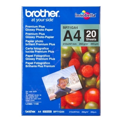 Embalagem de papel fotográfico brilhante Brother Premium Plus A4