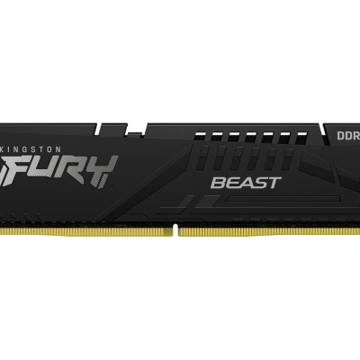 Módulo de memória RAM DDR5 preto Kingston FURY BEAST com dissipador de calor