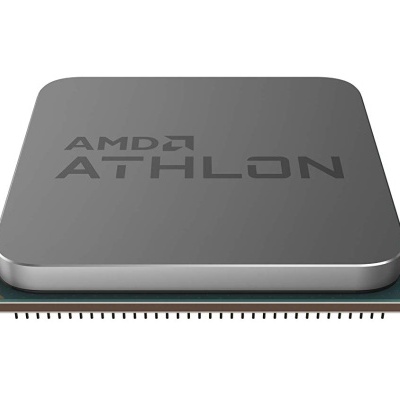 Processador AMD ATHLON cinza escuro com circuito na base