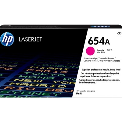 Caixa de toner HP LaserJet 654A magenta para impressora HP Laserjet Enterprise M651