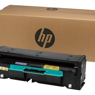 Cartucho de impressão HP preto com caixa castanha e logótipo HP