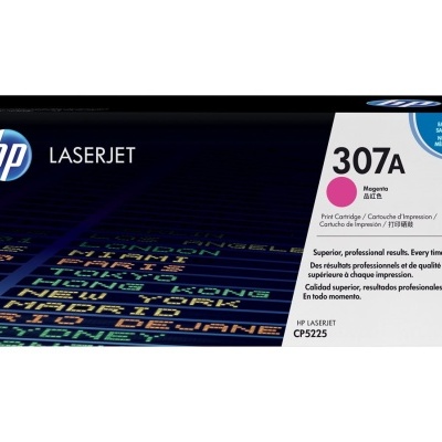 Embalagem de cartucho toner HP LaserJet 307A magenta para impressora CF5225