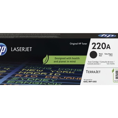 Embalagem de toner HP LaserJet 220A preto para impressoras
