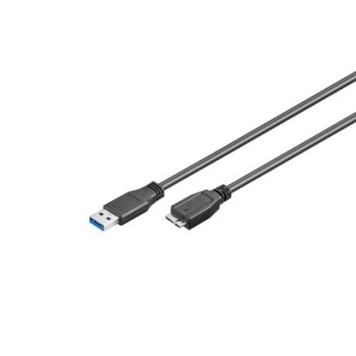 Cabo USB preto USB tipo A para micro-USB