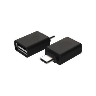 Adaptador preto de USB fêmea para USB tipo C macho