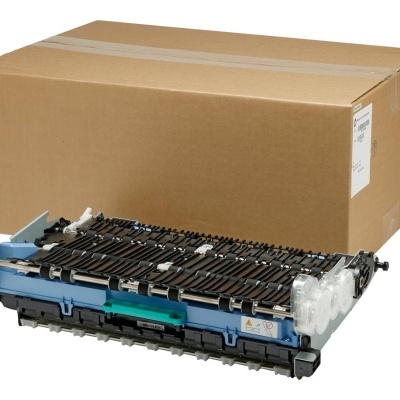 Unidade de fusão para impressora em frente a caixa de cartão