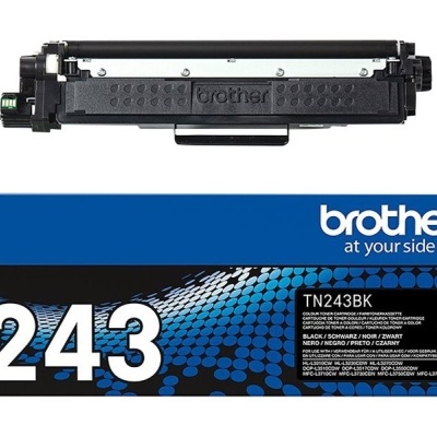 Toner Brother TN243BK preto com embalagem azul e preta