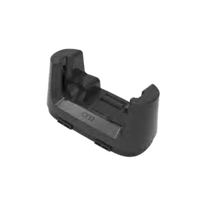 Peça plástica preta com texto CT32 sobre fundo branco