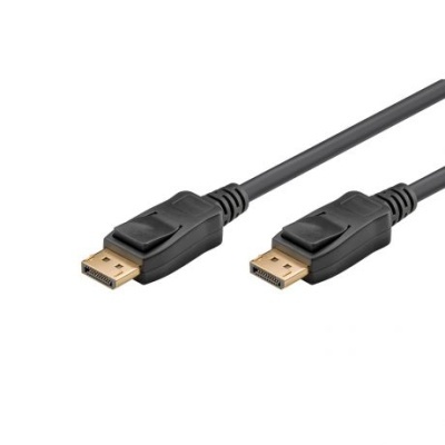 Cabo HDMI preto com conectores dourados sobre fundo branco