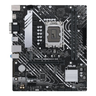 Placa mãe ASUS PRIME B560M-K D4 Micro-ATX preto e cinza com dissipadores metálicos