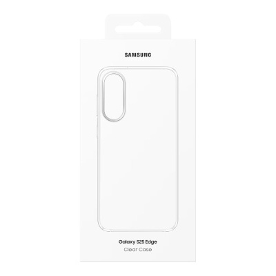 Embalagem branca com capa transparente para telemóvel Samsung Galaxy S25 Edge