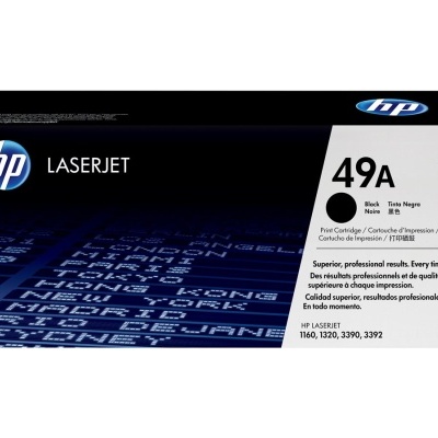 Caixa de toner HP LaserJet 49A preta e azul