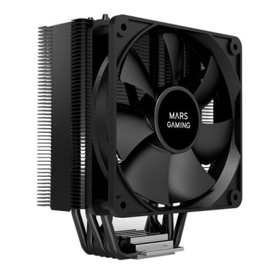 Dissipador de calor preto para computador com ventoinha e texto MARS GAMING no centro