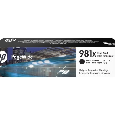 Caixa de cartucho de tinta HP PageWide 981x preta