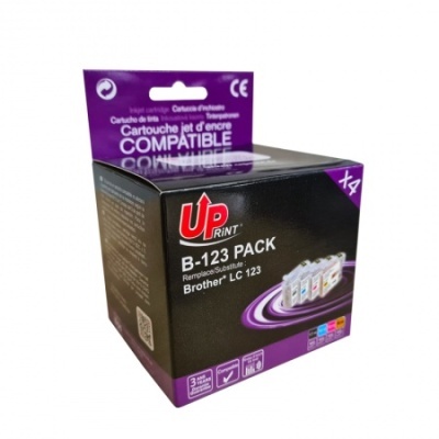 Embalagem preta e roxa para tinteiros UP Print B-123 PACK