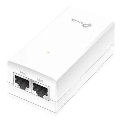 Dispositivo TP-Link branco com conectores POE e LAN