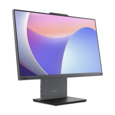 Monitor de computador Lenovo preto numa base robusta