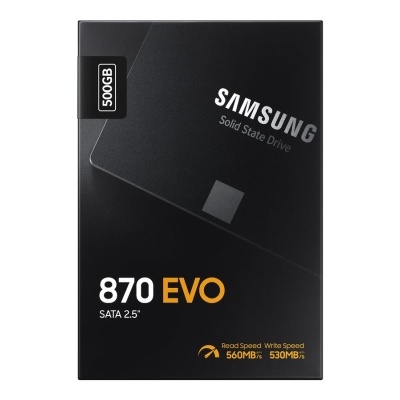 Embalagem preta do SSD Samsung 870 EVO 500GB