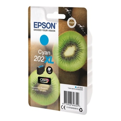 Cartucho de tinta Epson Cyan 202XL com imagem de kiwi