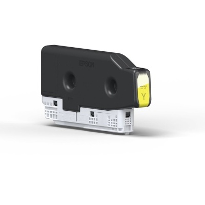 Cartucho de tinta Epson preto com etiqueta amarela