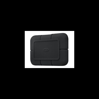 Disco rígido externo portátil LA CIE preto com revestimento em borracha