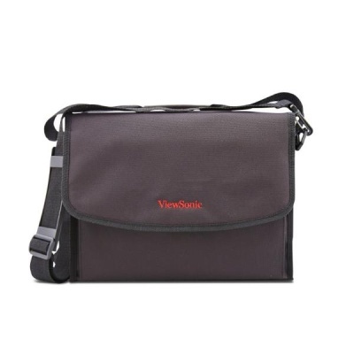 Mala preta com logo ViewSonic vermelho e alça ajustável