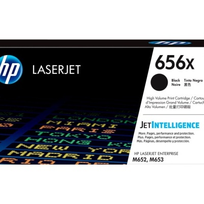 Cartucho de tinta HP LaserJet 656X preto em caixa