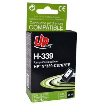 Embalagem de tinta compatível Up Print H-339 preta e verde