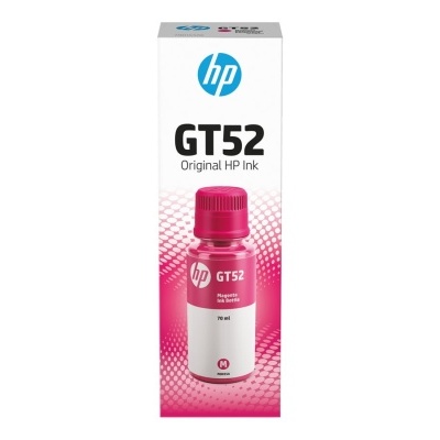 Embalagem de tinta original HP GT52 magenta com frasco de 70 ml