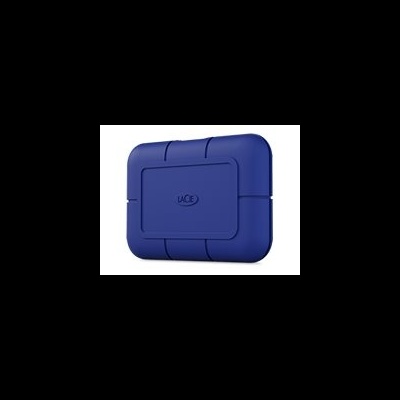Disco rígido externo azul LaCie Rugged com cantos reforçados