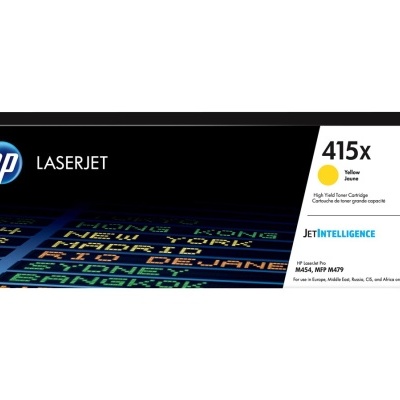 Caixa de toner HP LaserJet 415X amarela para impressoras M454 e M479