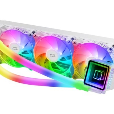 Sistema de refrigeração líquida para computador com ventoinhas e iluminação RGB colorida