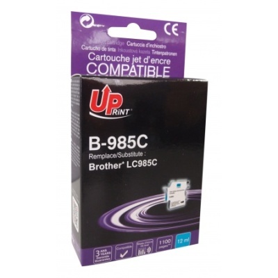 Embalagem de cartucho de tinta compatível UP Print B-985C para Brother LC985C, preta e roxa