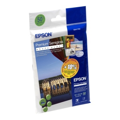 Pacote de papel fotográfico Epson Premium Semigloss para impressora.