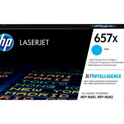 Embalagem de toner HP LaserJet 657X Cyan