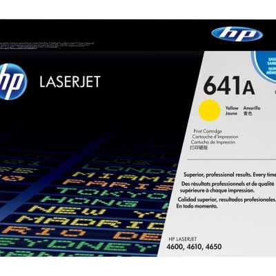 Embalagem de cartucho de impressão HP LaserJet 641A amarelo modelo C9722A