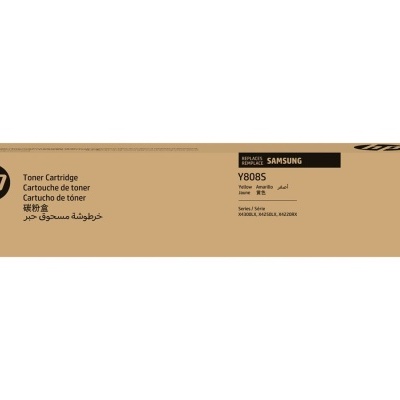 Caixa de toner HP para substituição Samsung Y808S em embalagem castanha