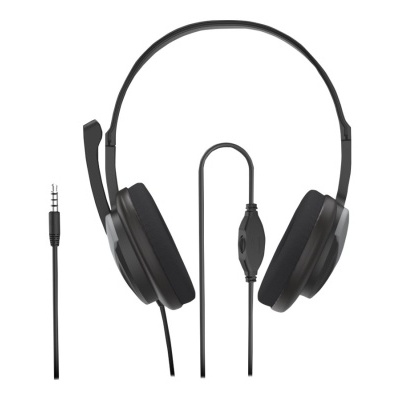 auscultadores sobre-orelha pretos com cabo e ficha jack de 3,5 mm