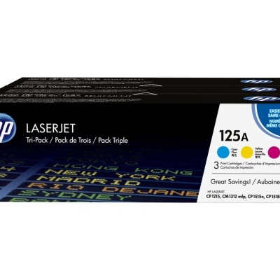 Embalagem tríplice de tinteiros HP LaserJet 125A