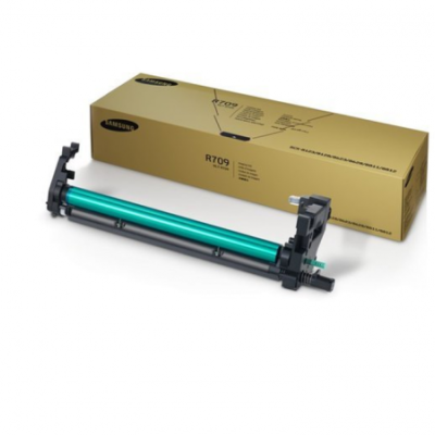 Toner verde Samsung R709 com caixa castanha ao fundo
