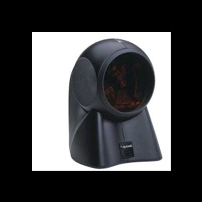 Leitor de códigos de barras preto ELCOM com área de leitura circular
