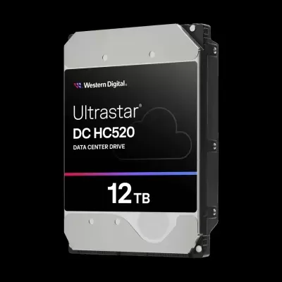 Disco rígido Western Digital Ultrastar DC HC520 12TB preto e prateado