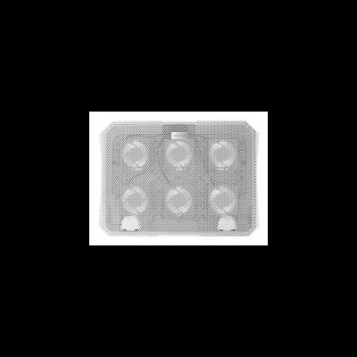 Blister plástico transparente com oito espaços para cápsulas.