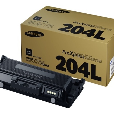 Cartucho de toner preto Samsung 204L com caixa castanha