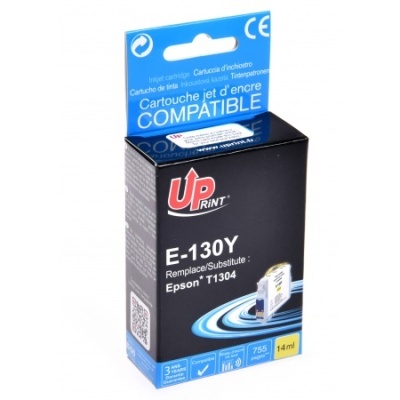 cartucho de tinta compatível Up Print E-130Y para Epson T1304 embalagem preta