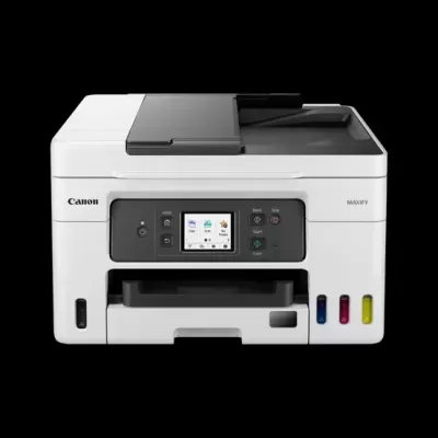 Impressora multifunções Canon branca com painel tátil a cores