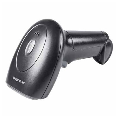 Leitor de código de barras preto Approx em fundo branco