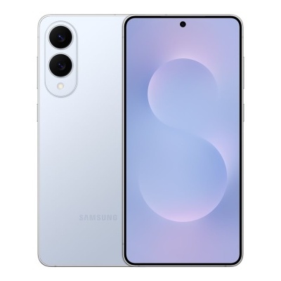 Smartphone Samsung prateado com duas câmaras traseiras e ecrã frontal grande