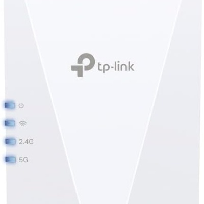 Dispositivo TP-Link branco com LEDs e símbolos 2.4G e 5G